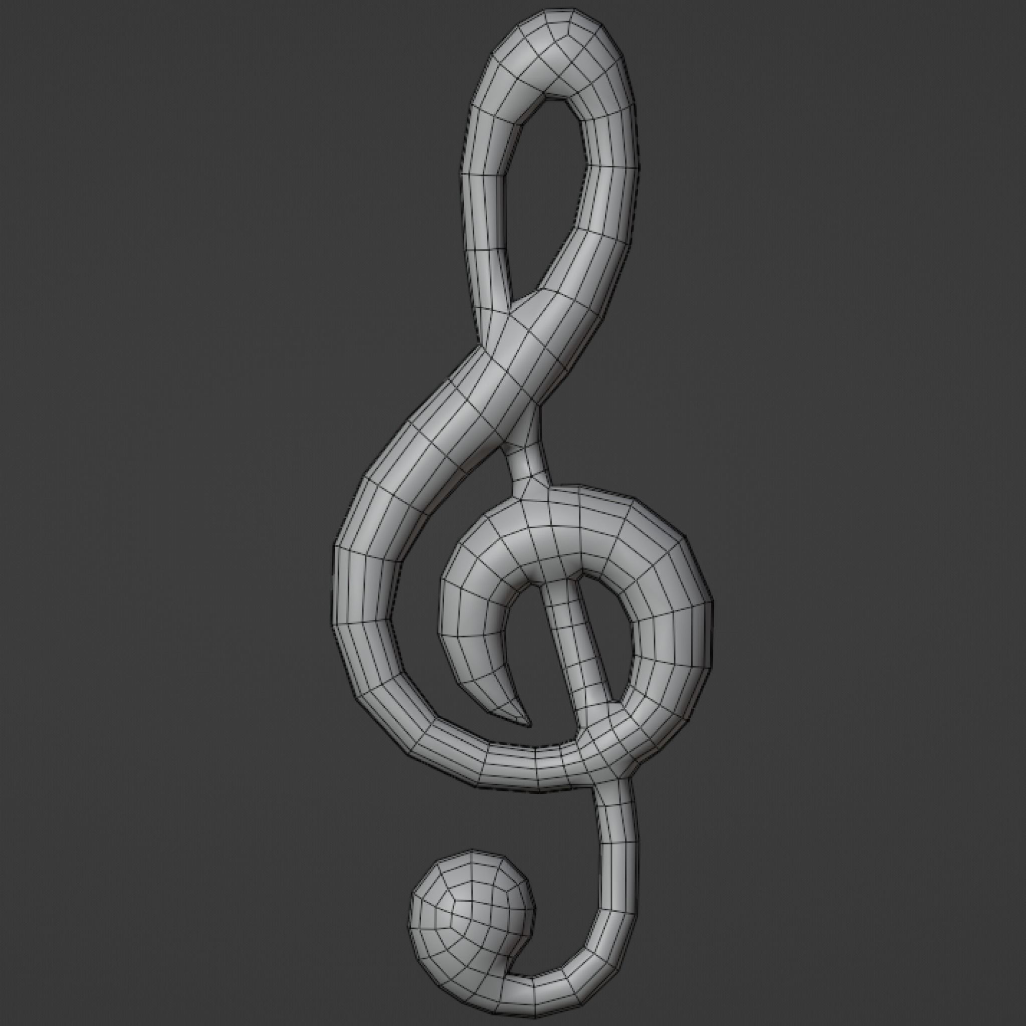 Music Notes Low-Poly Low-poly 3D model_10