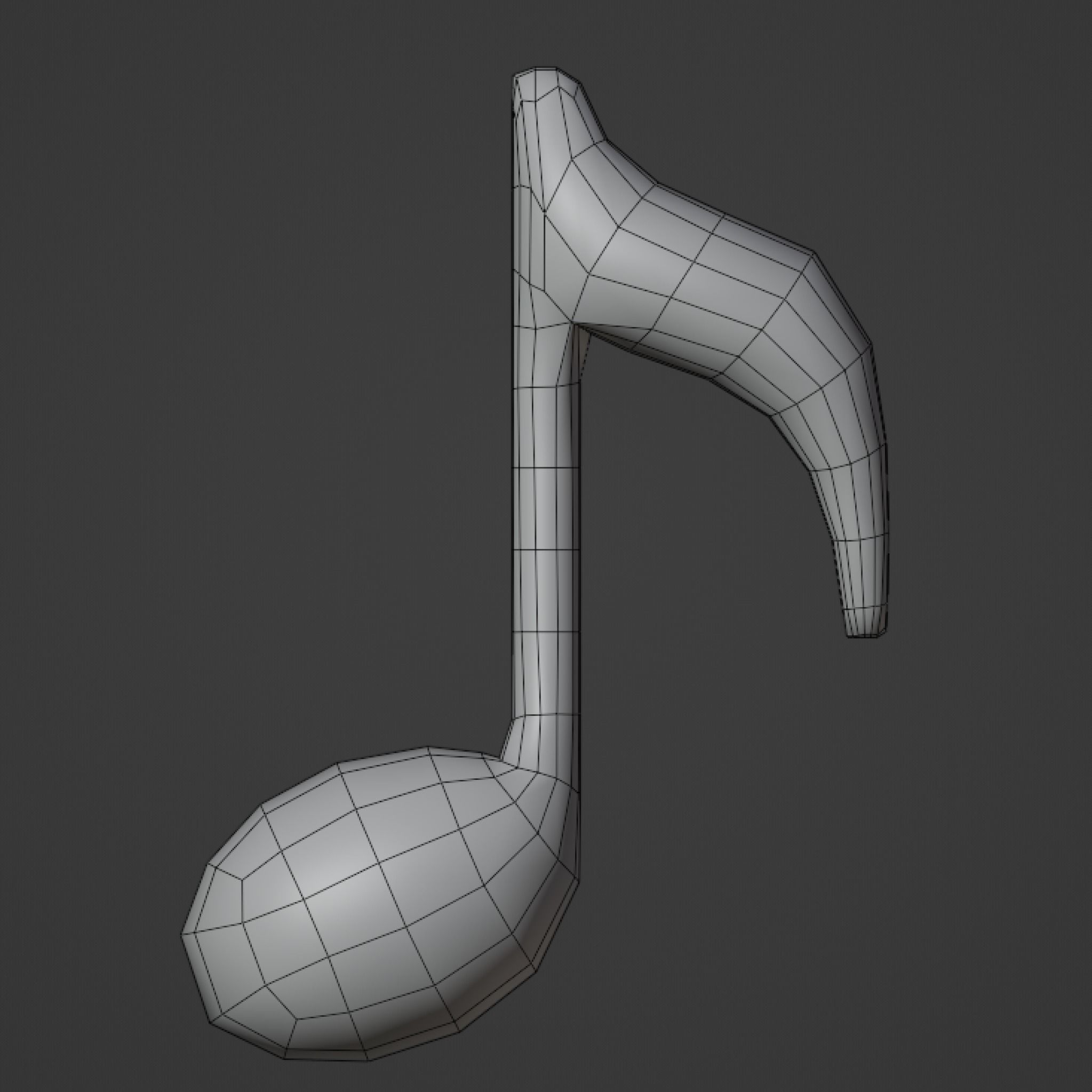 Music Notes Low-Poly Low-poly 3D model_6