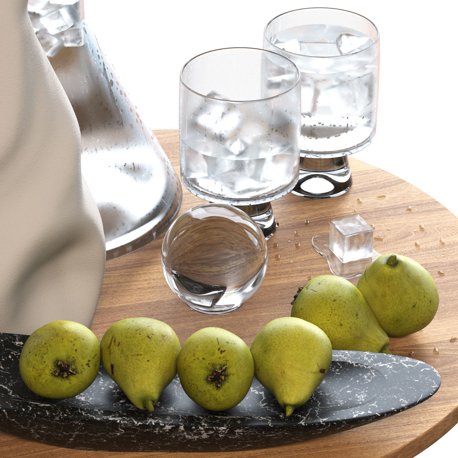 Food and drinks set 03 Low-poly 3D model_2