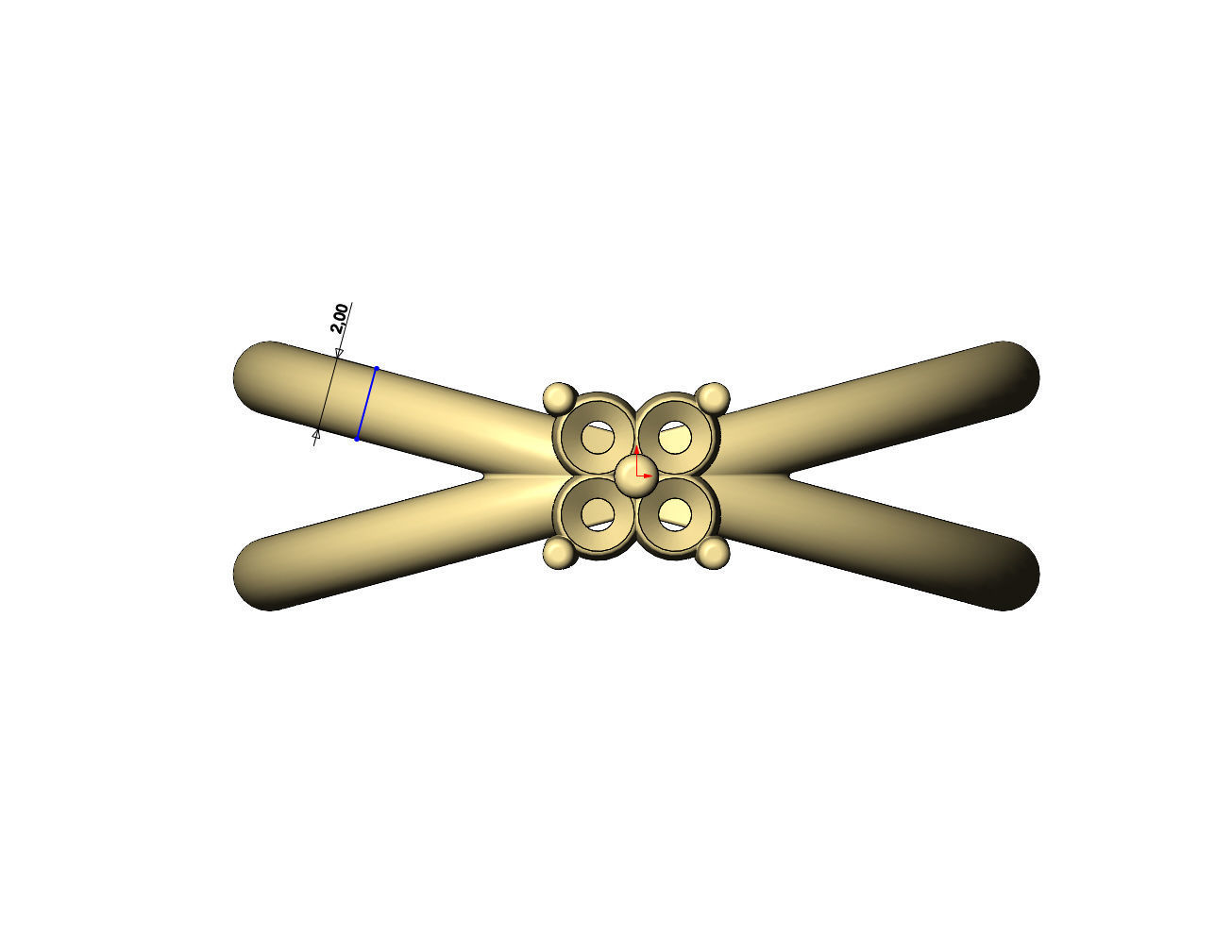 Crossed bands square cluster diamond ring US sizes 6to9 3D print model_8