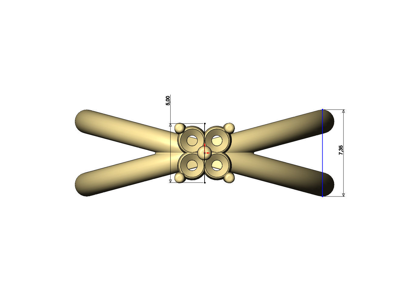 Crossed bands square cluster diamond ring US sizes 6to9 3D print model_7