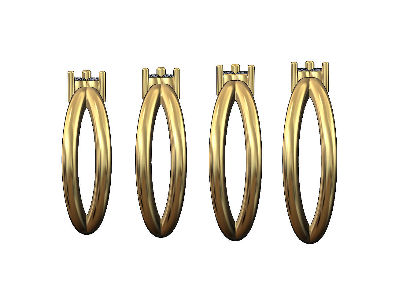 Crossed bands square cluster diamond ring US sizes 6to9 3D print model_2