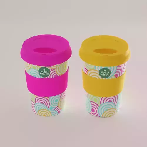Ceramic mug with silicone lid 3D model