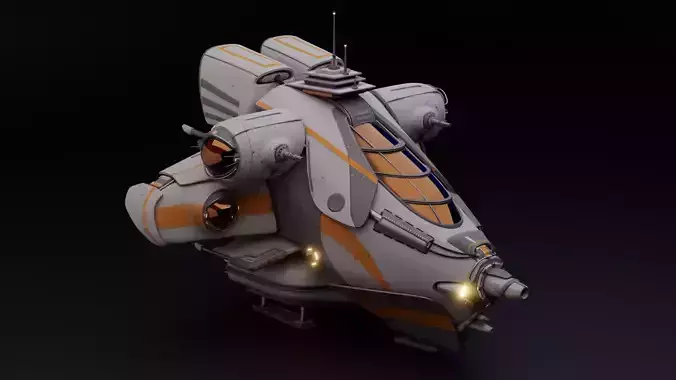Lowpoly Sci-fi Spaceship