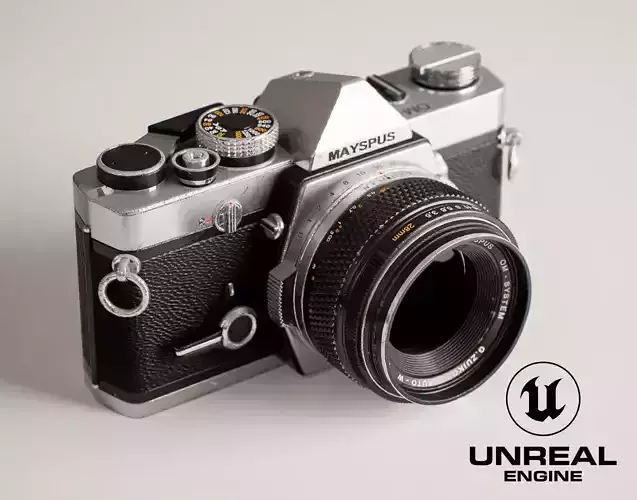 Vintage Camera for Unreal Engine Low-poly 3D model