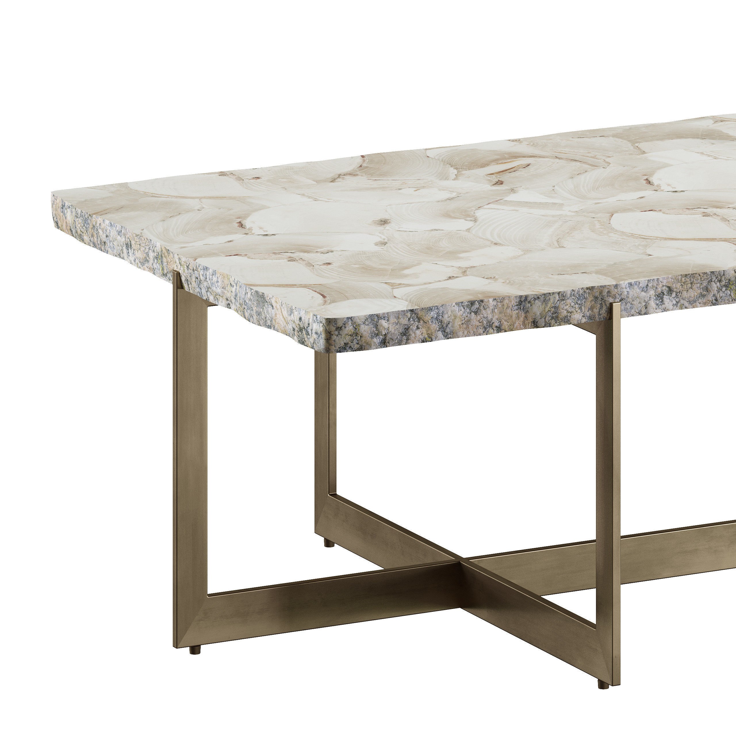 PALECEK Durham Fossilized Clam Coffee Table 3D model_3