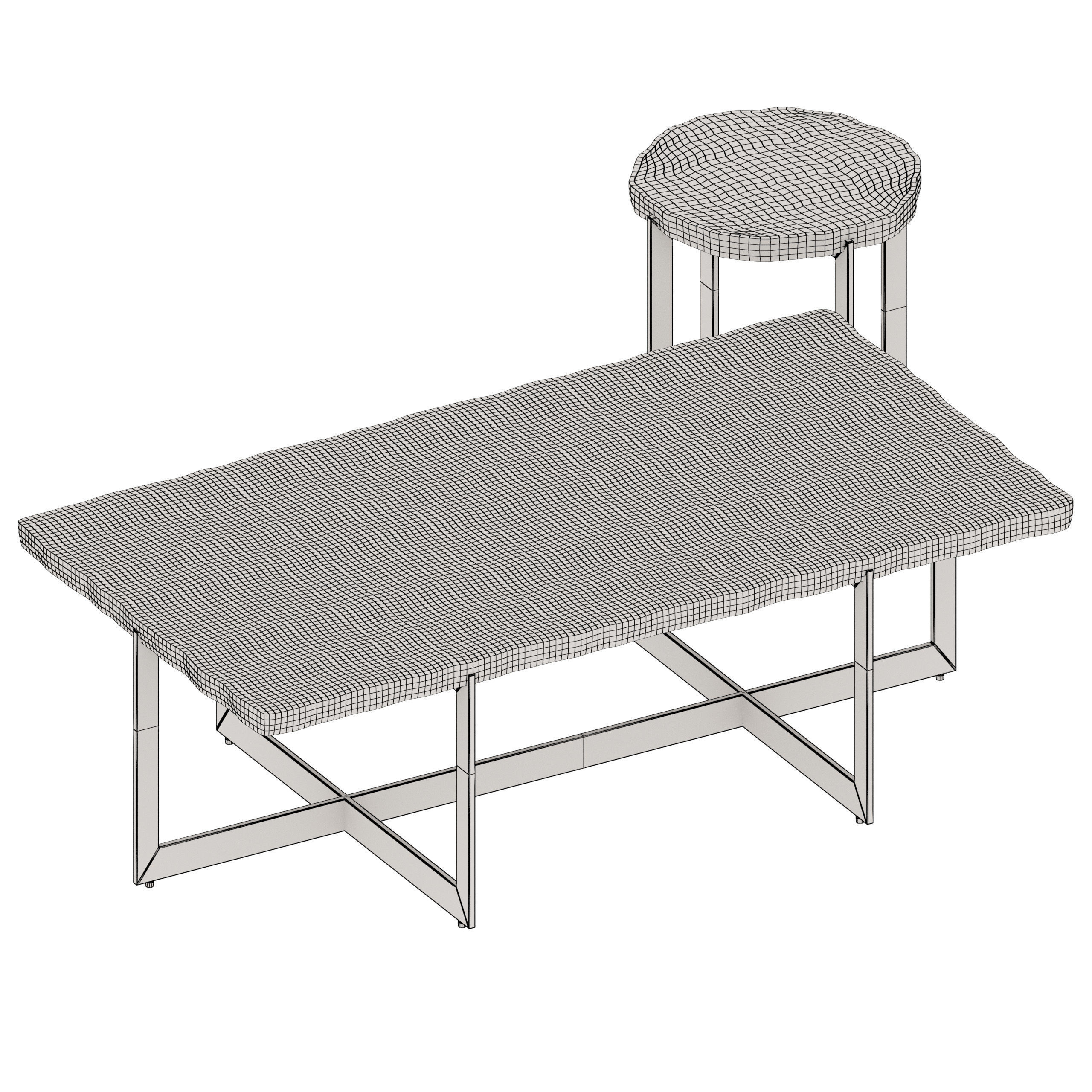 PALECEK Durham Fossilized Clam Coffee Table 3D model_5