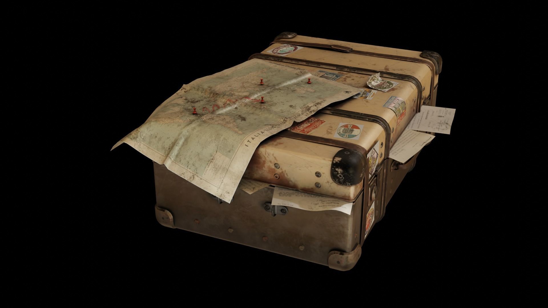 Travel case Vintage 3D model_1