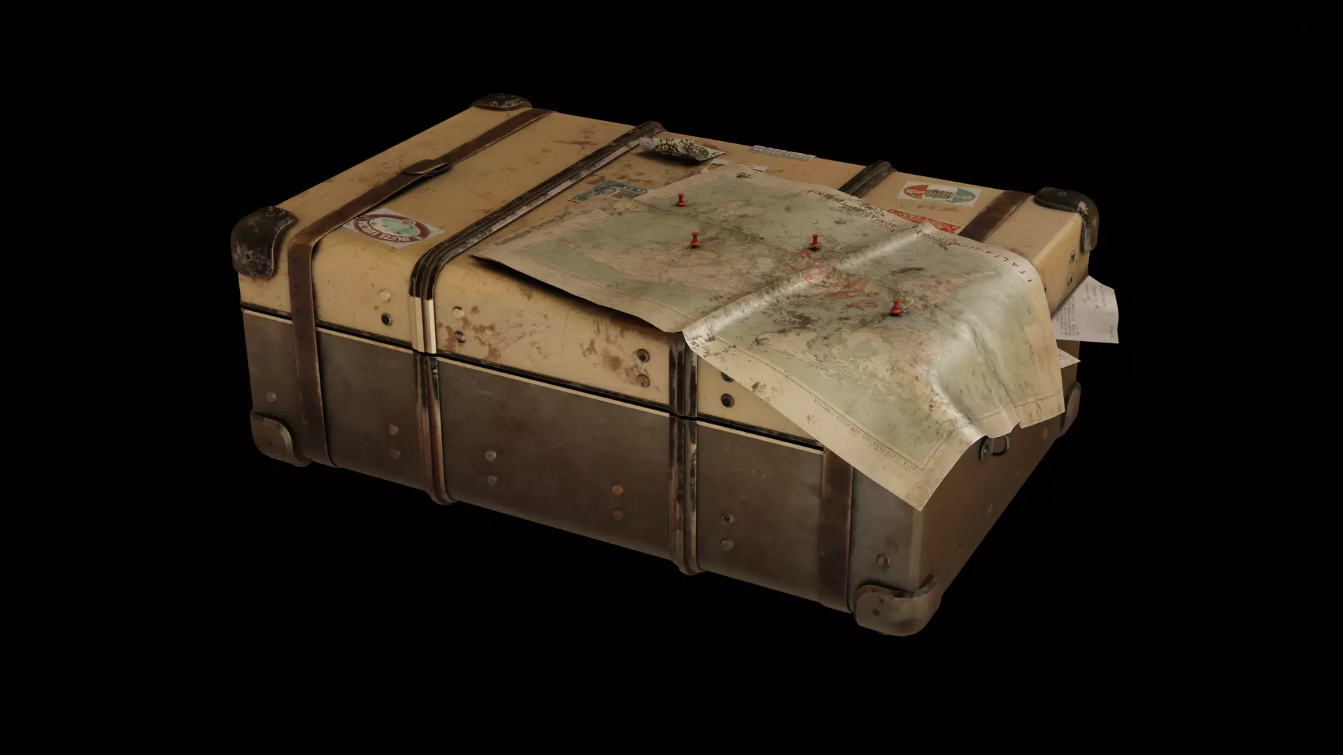 Travel case Vintage 3D model_0