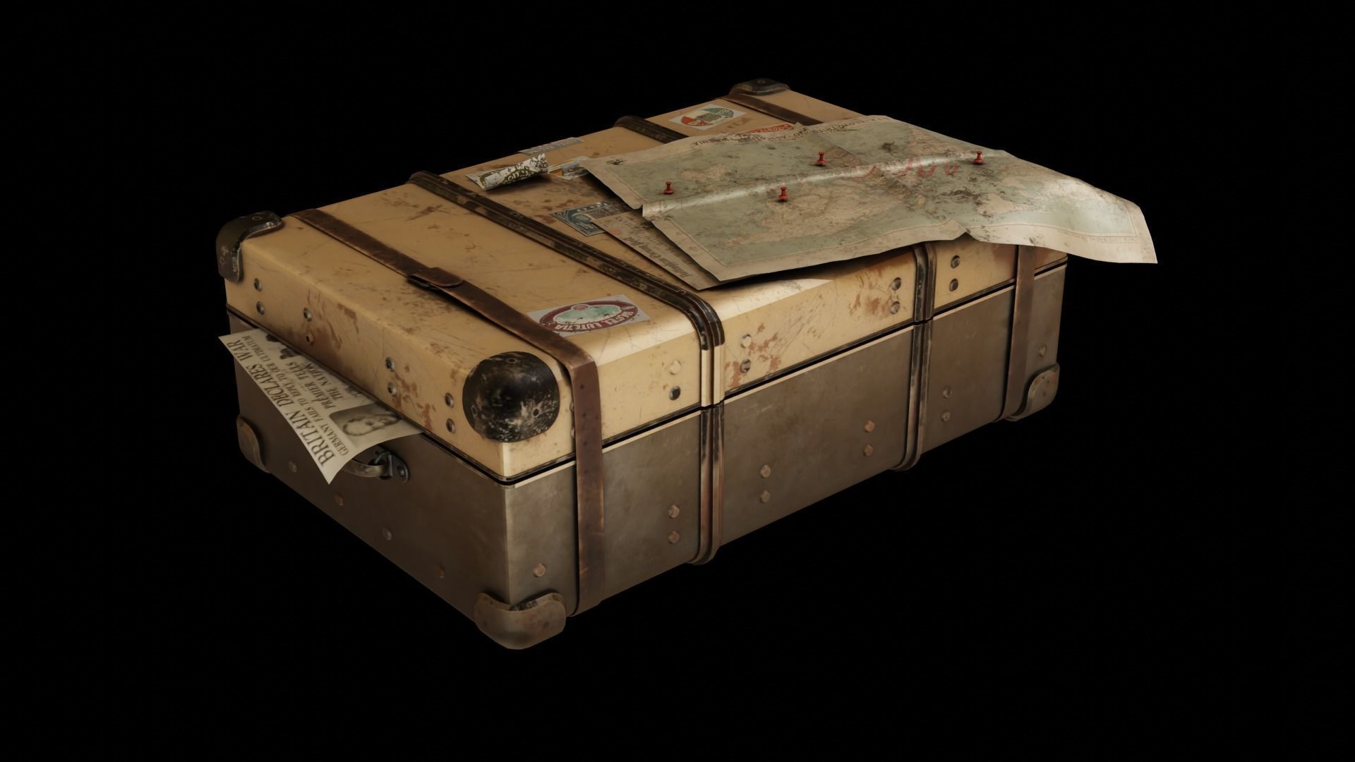 Travel case Vintage 3D model_4