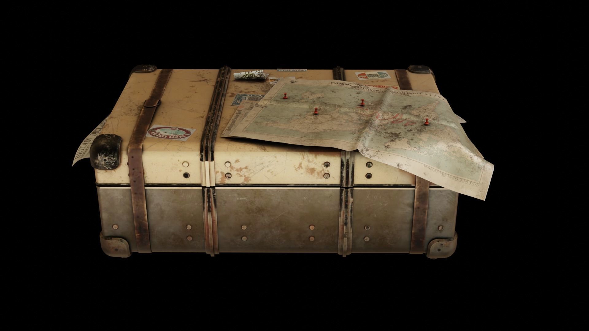 Travel case Vintage 3D model_5