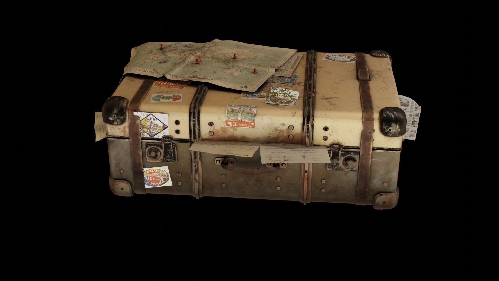 Travel case Vintage 3D model_2