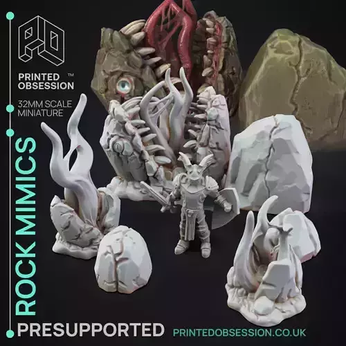 Rock Mimic - 3D Printable TTRPG - PRESUPPORTED - 32mm Scale