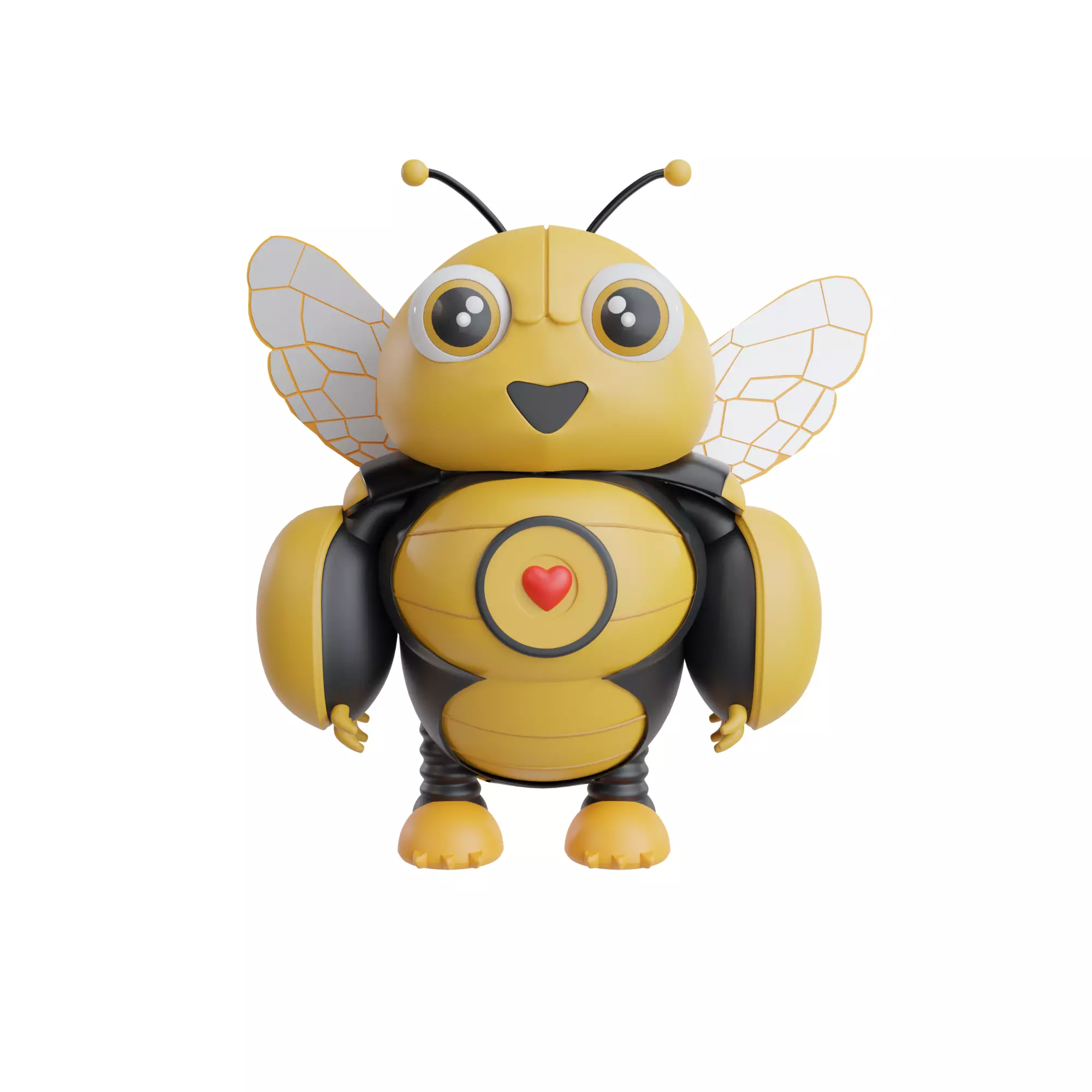 Bee Mascot Character 3D model Low-poly 3D model_0