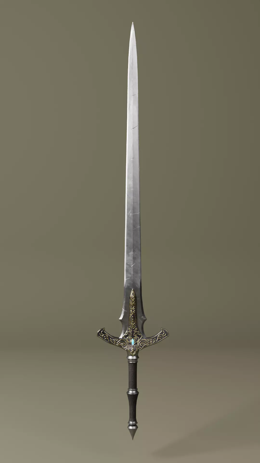lowpoly Knight Sword Free low-poly 3D model