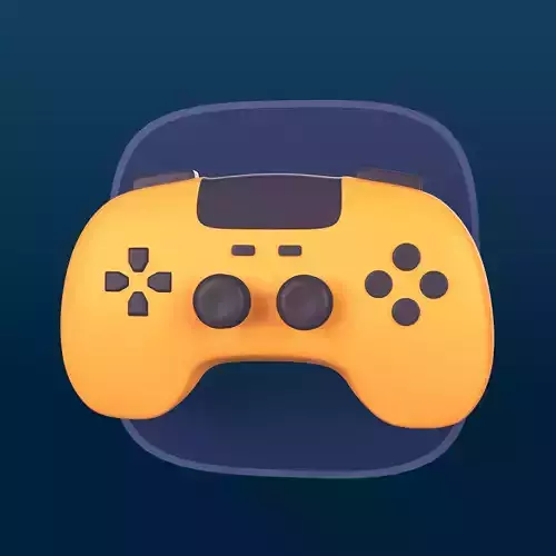 Cartoon Game Controller Icon Low-poly 3D model
