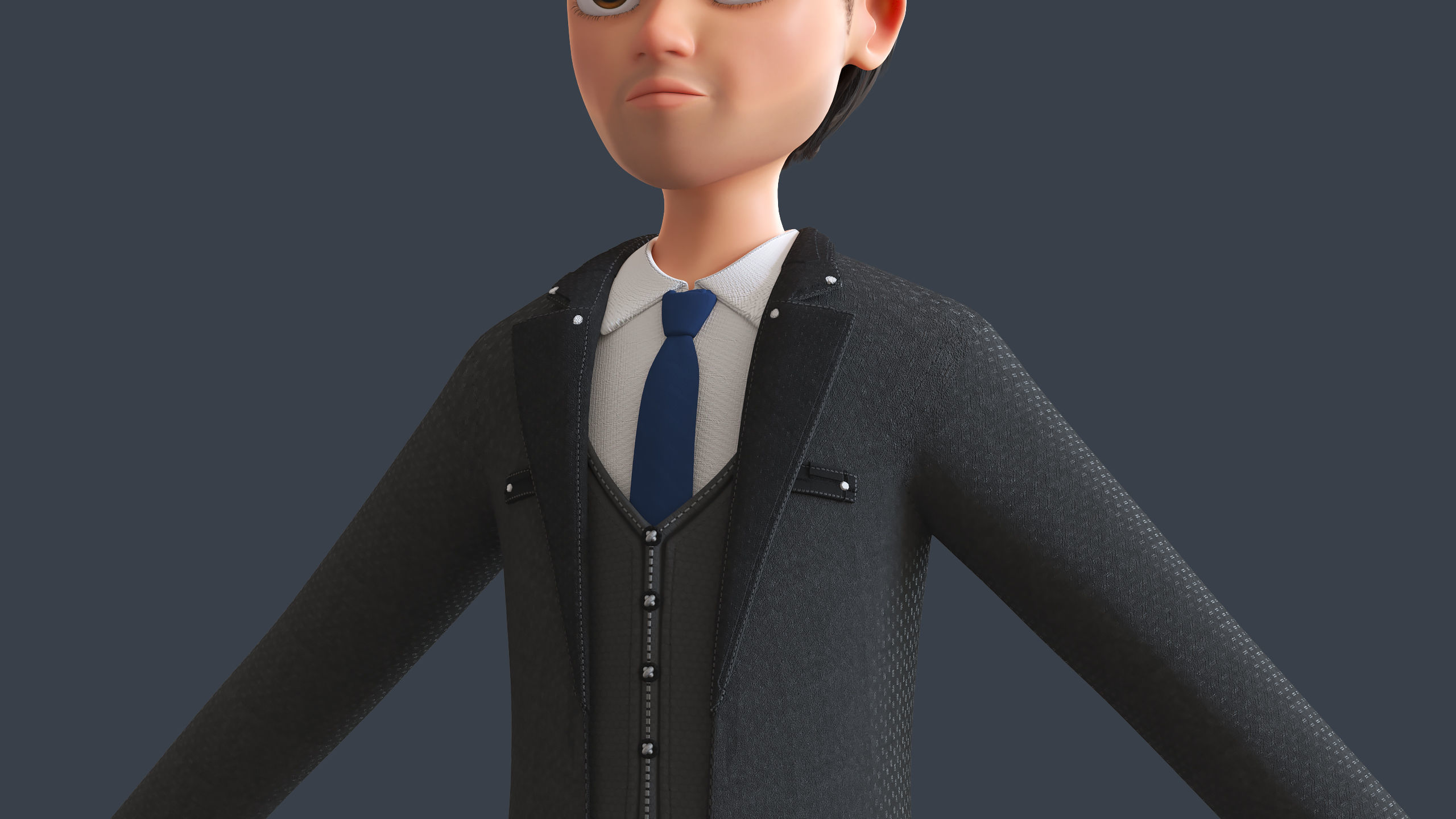 Cartoon Family 2 - Mother Father Son Daughter - BLENDER VERSION Low-poly 3D model_33