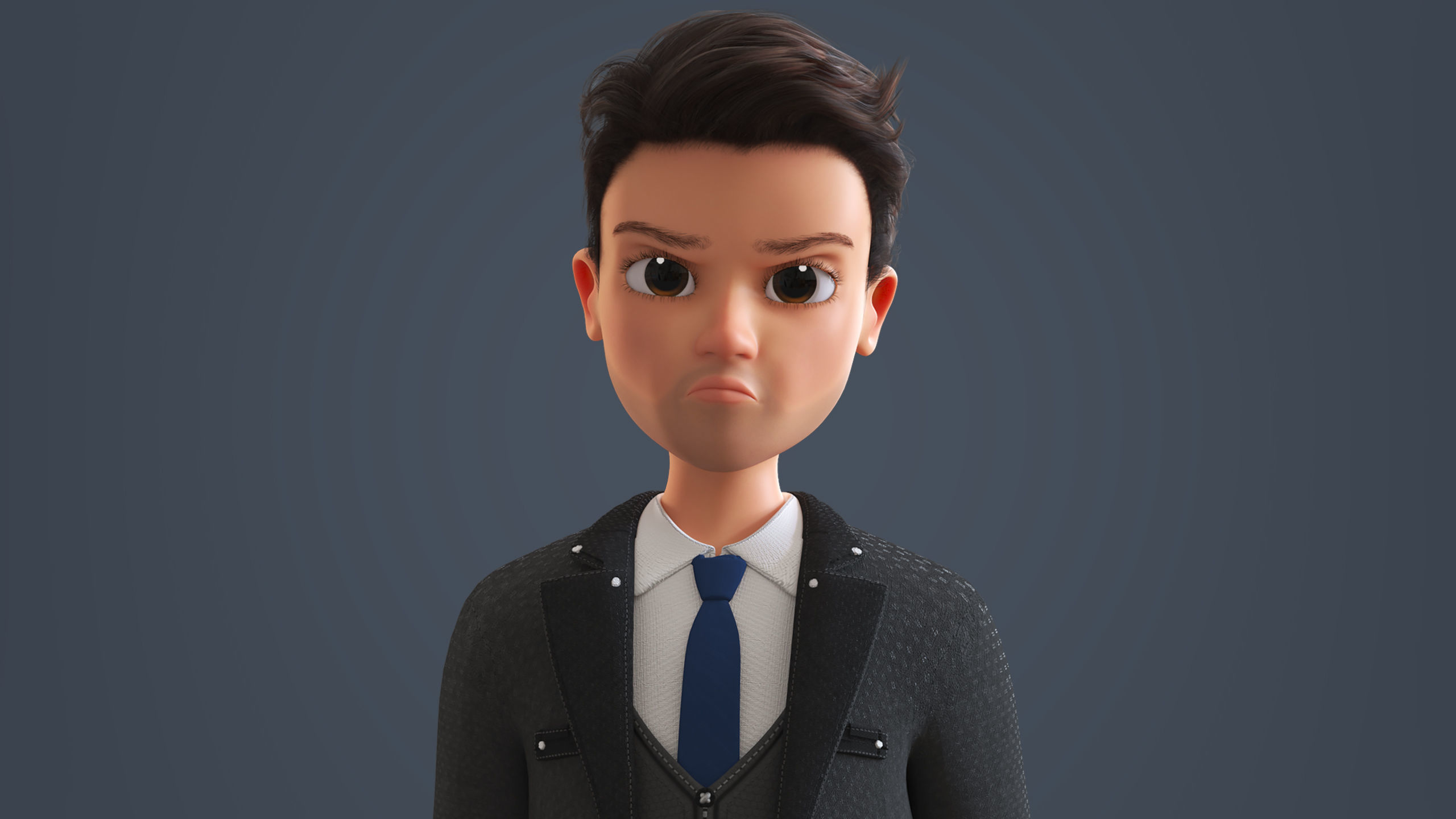 Cartoon Family 2 - Mother Father Son Daughter - BLENDER VERSION Low-poly 3D model_40