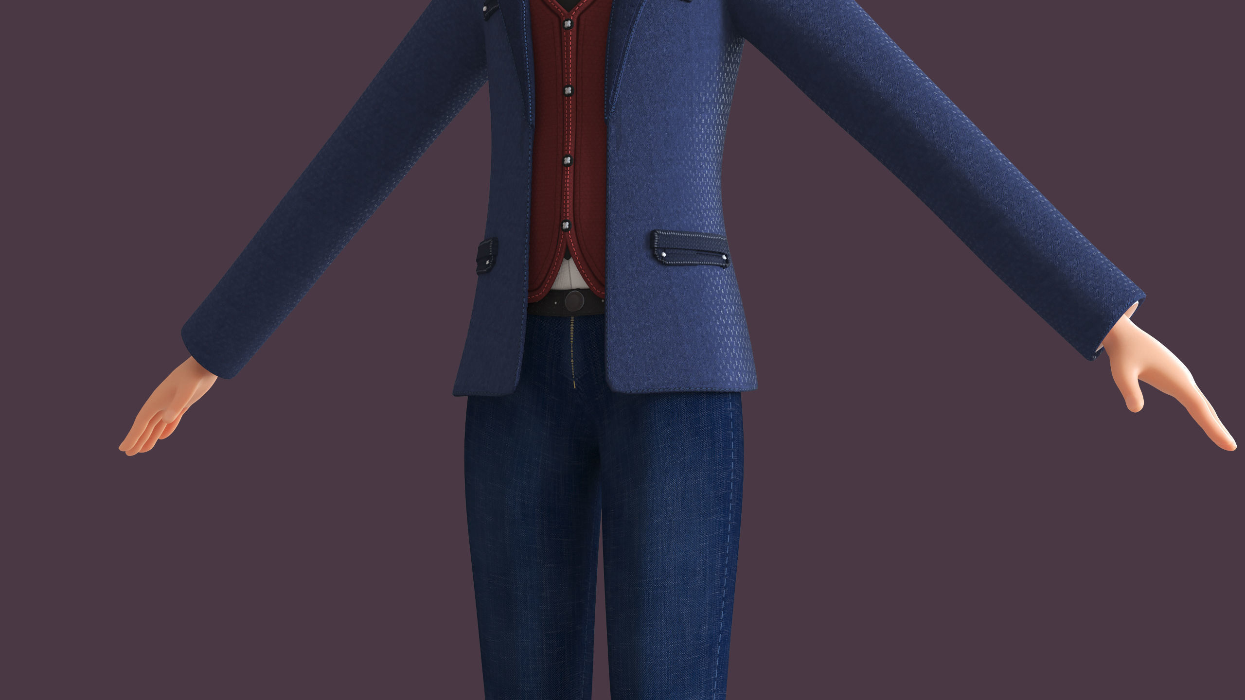 Cartoon Family 2 - Mother Father Son Daughter - BLENDER VERSION Low-poly 3D model_14