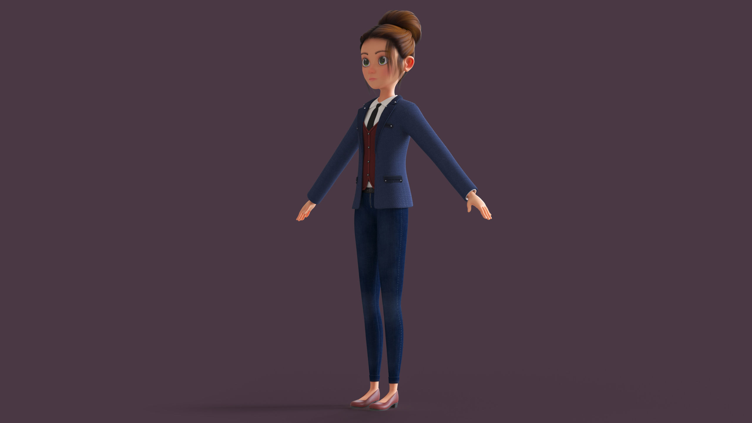 Cartoon Family 2 - Mother Father Son Daughter - BLENDER VERSION Low-poly 3D model_11