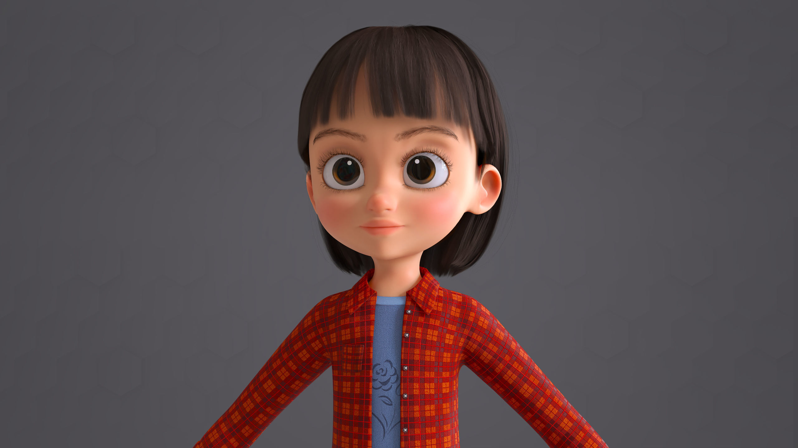 Cartoon Family 2 - Mother Father Son Daughter - BLENDER VERSION Low-poly 3D model_59