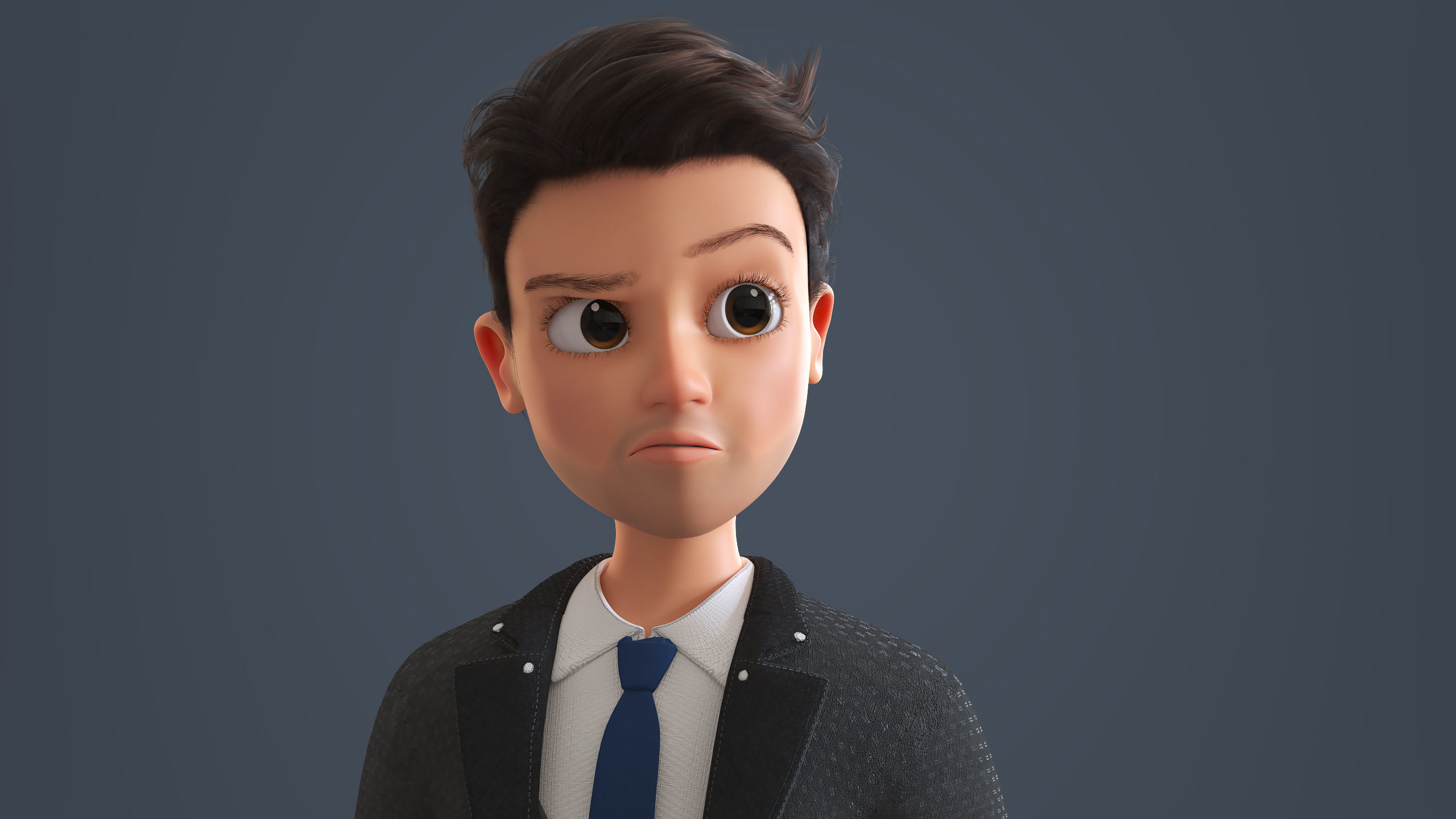 Cartoon Family 2 - Mother Father Son Daughter - BLENDER VERSION Low-poly 3D model_38