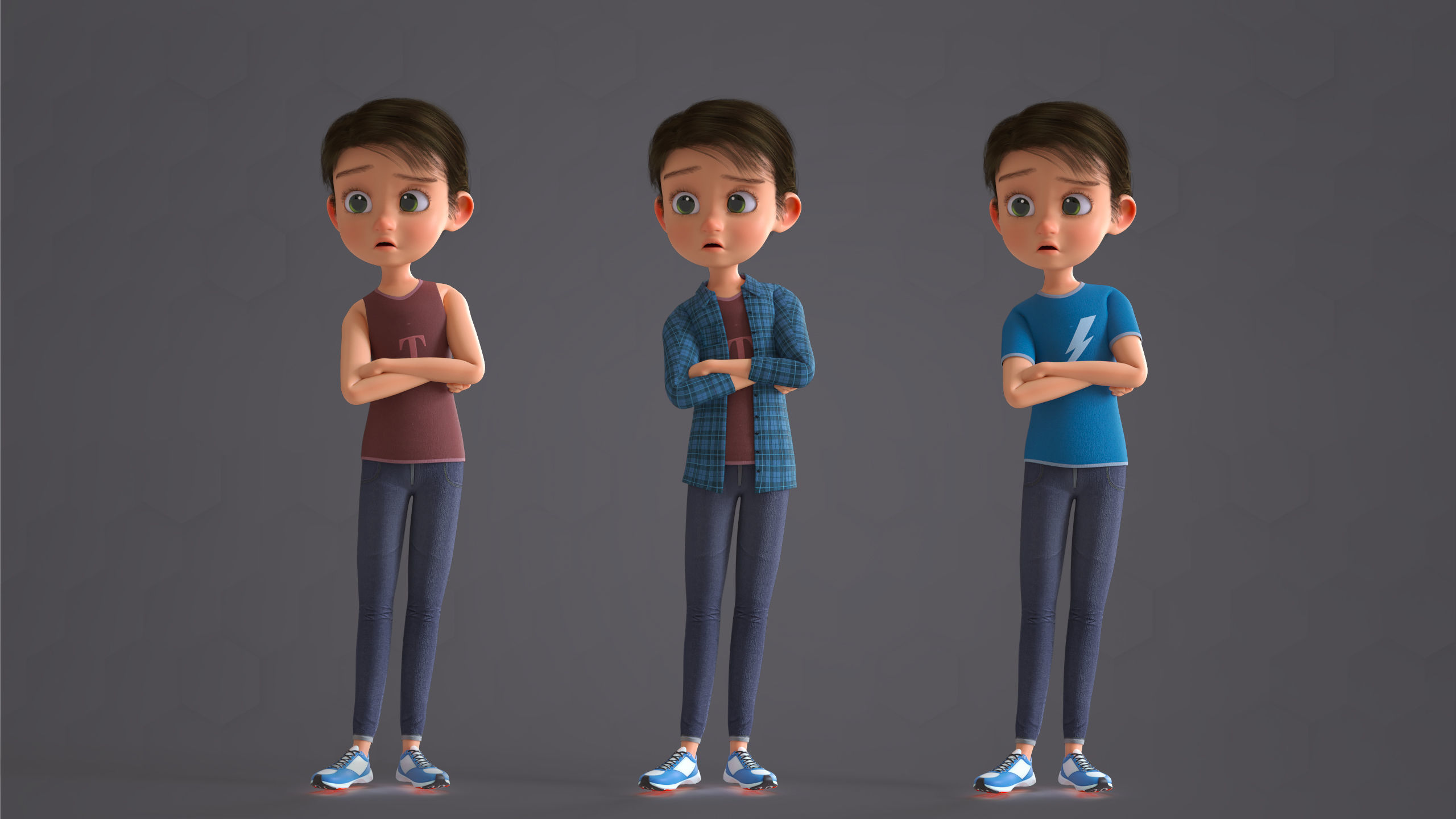 Cartoon Family 2 - Mother Father Son Daughter - BLENDER VERSION Low-poly 3D model_49