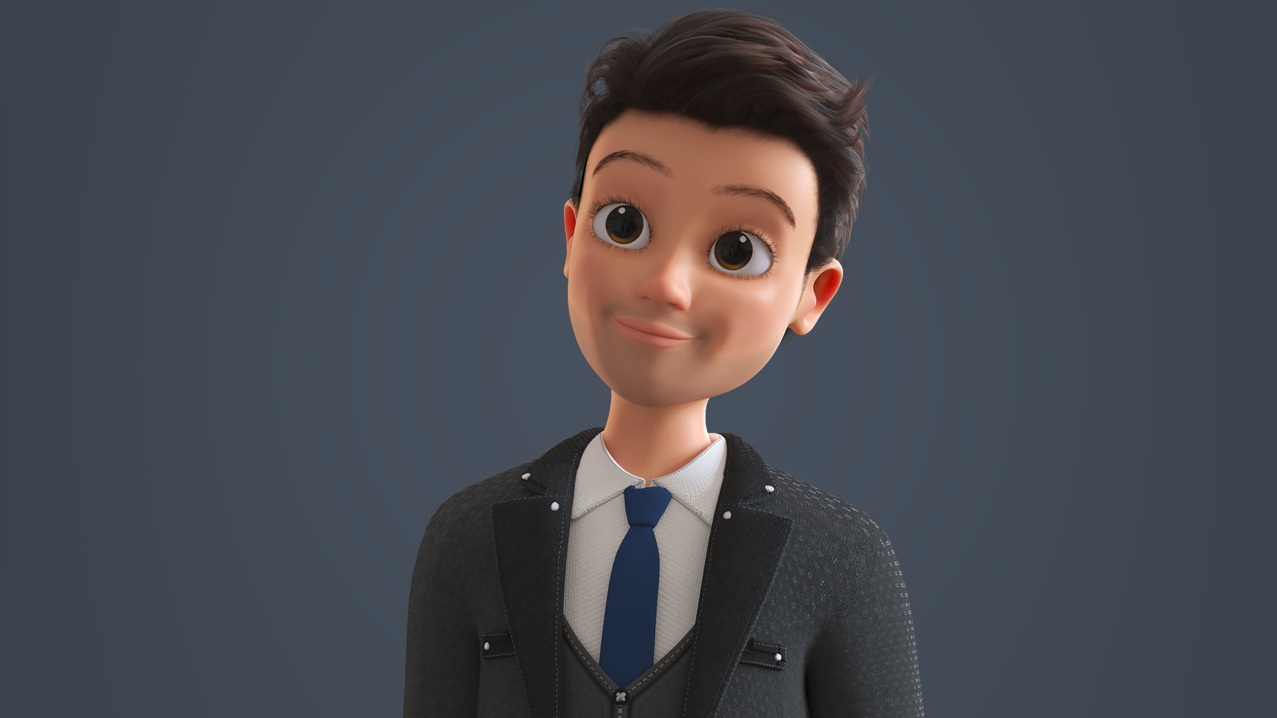 Cartoon Family 2 - Mother Father Son Daughter - BLENDER VERSION Low-poly 3D model_39