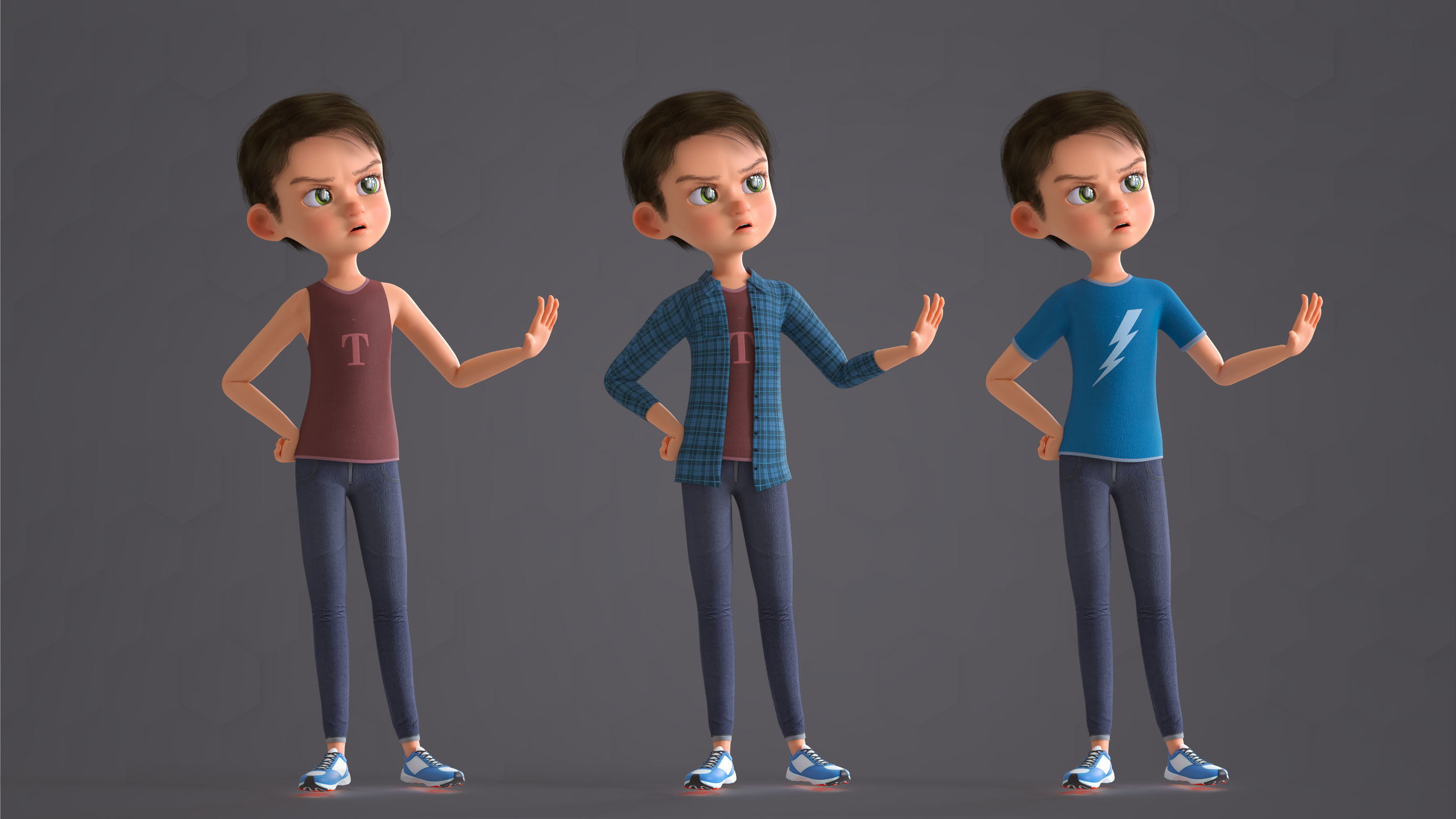Cartoon Family 2 - Mother Father Son Daughter - BLENDER VERSION Low-poly 3D model_48