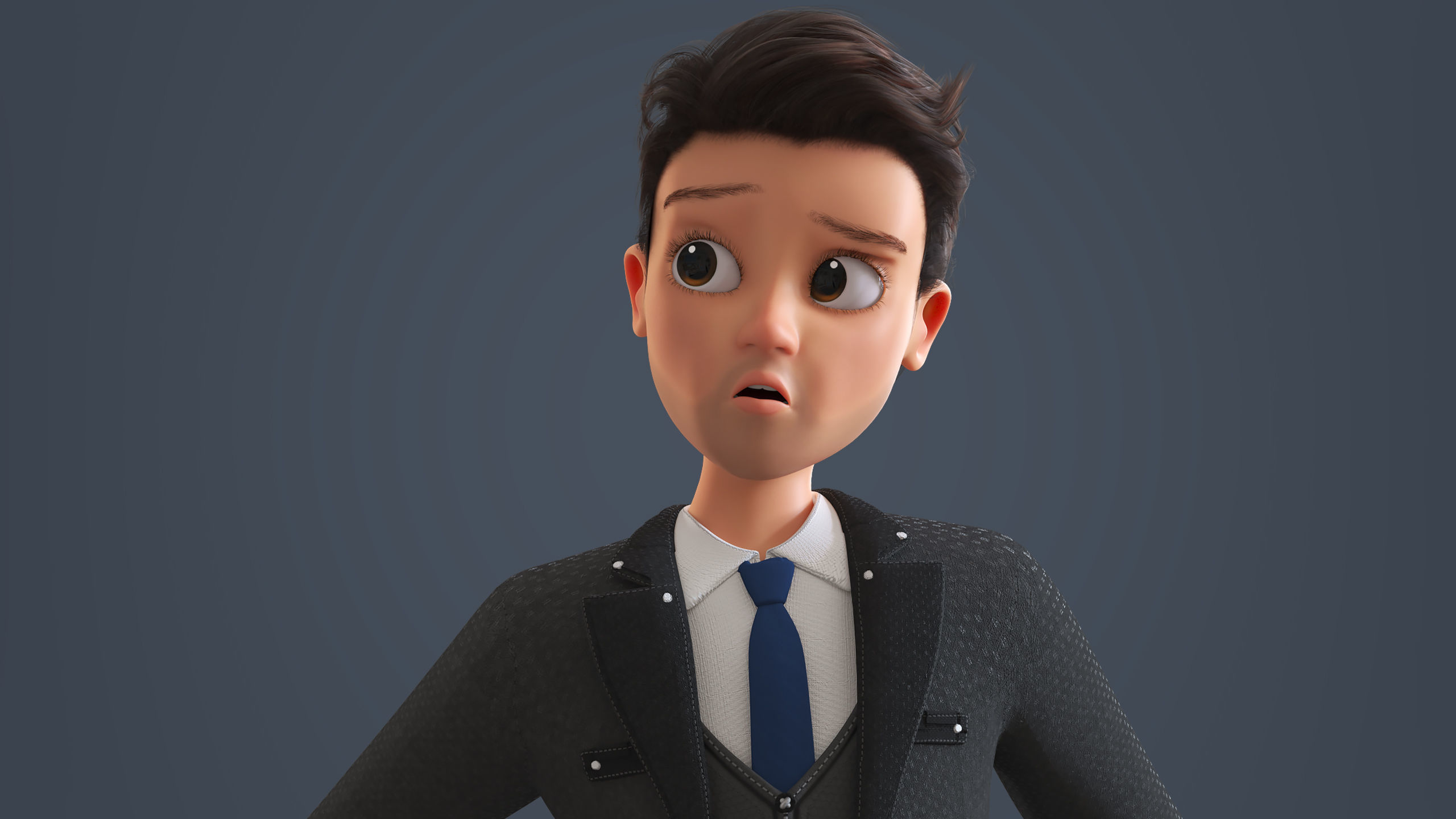 Cartoon Family 2 - Mother Father Son Daughter - BLENDER VERSION Low-poly 3D model_41