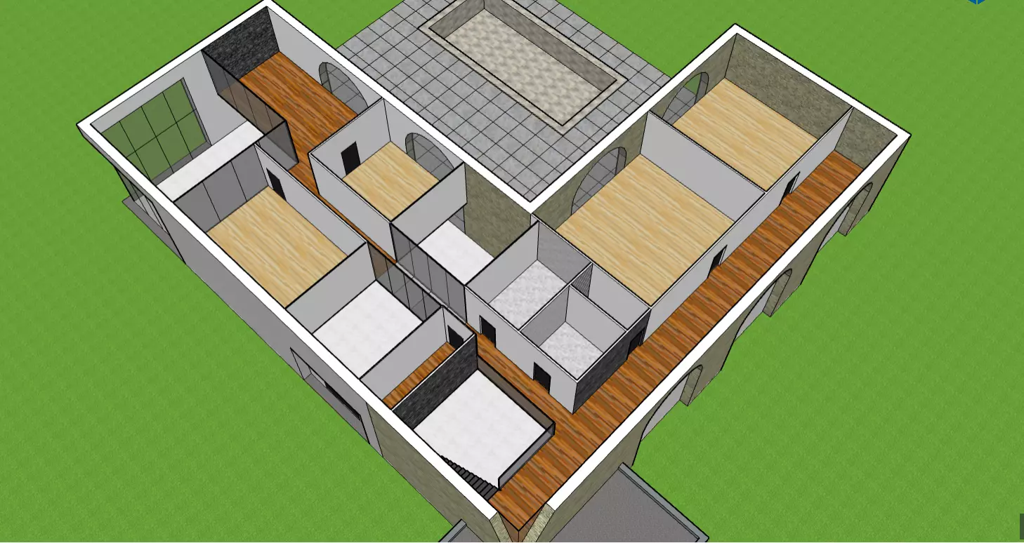 maison spacieuse moderne 3D model_0