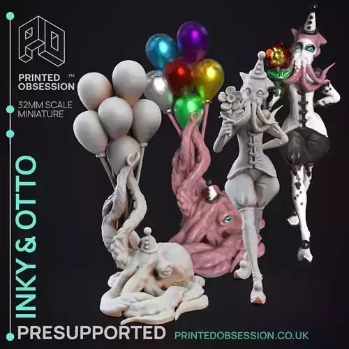 Inky and Otto - 3D Printable TTRPG - PRESUPPORTED - 32mm Scale 3D print model