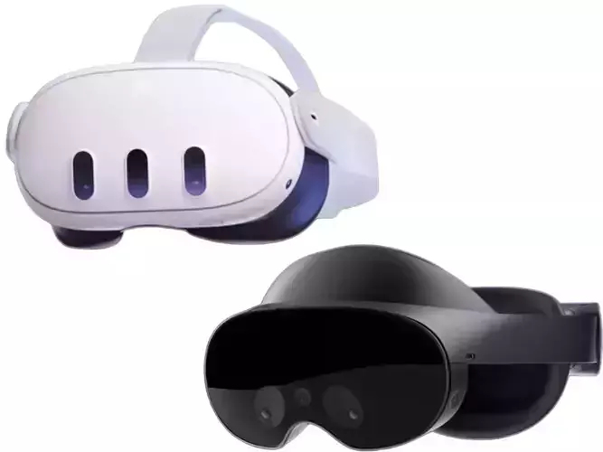 Meta Quest 3 and Quest Pro 3D model