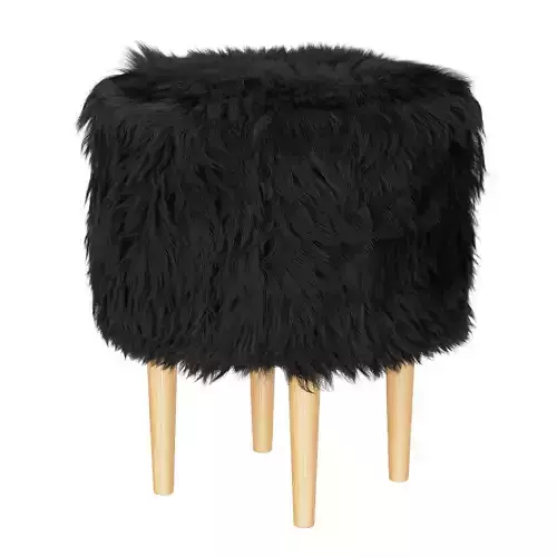 Pouf Wool Black