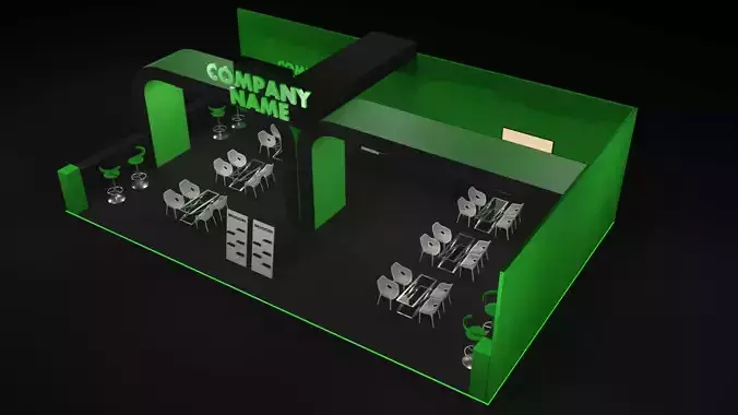 Green and Black Booth Exhibition Stand Stall