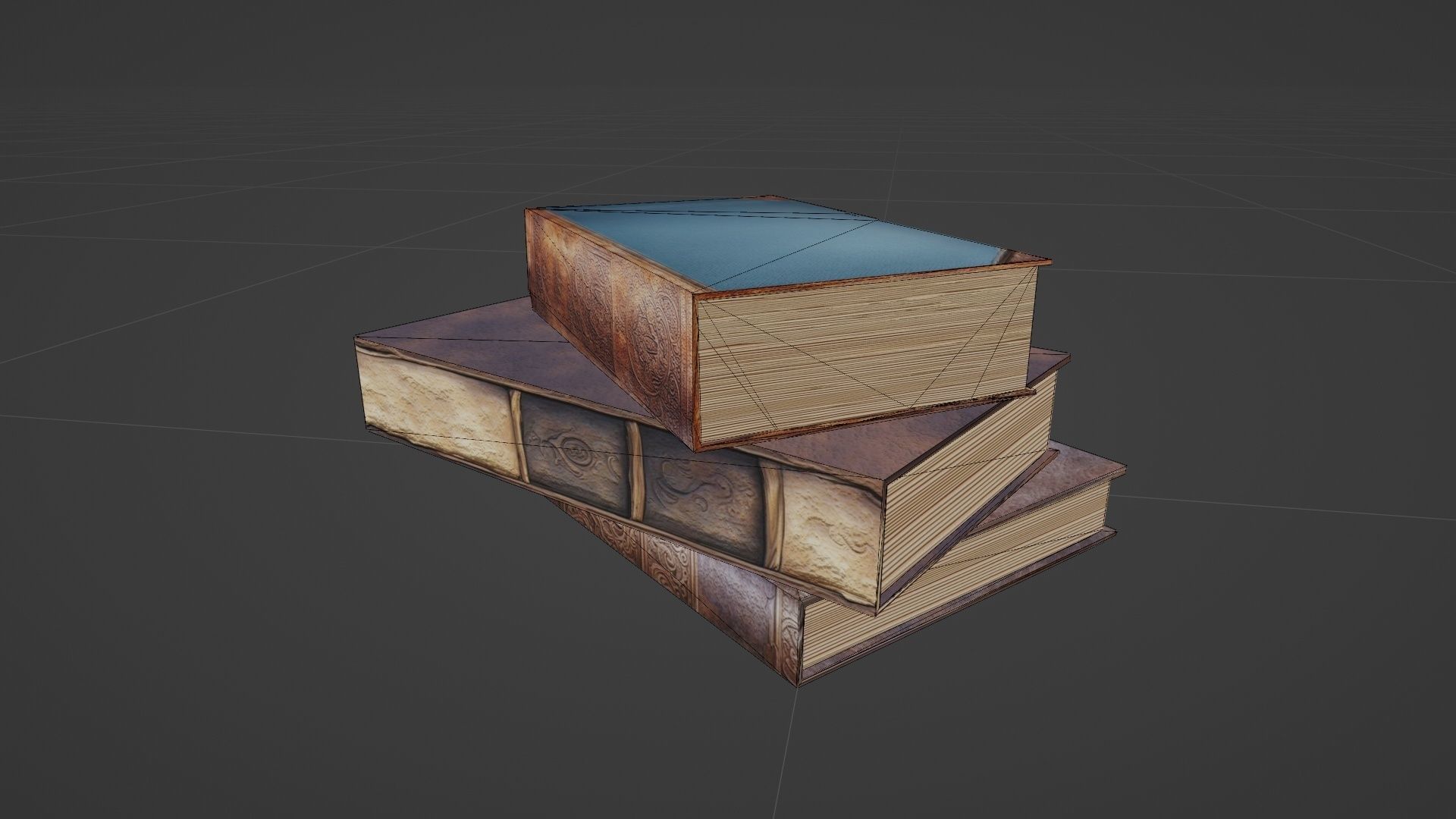 Library old room public Gothic props modular Low-poly 3D model_28
