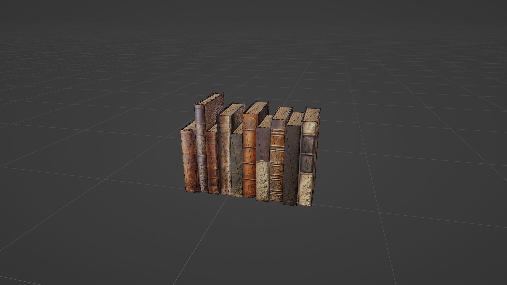 Library old room public Gothic props modular Low-poly 3D model_24