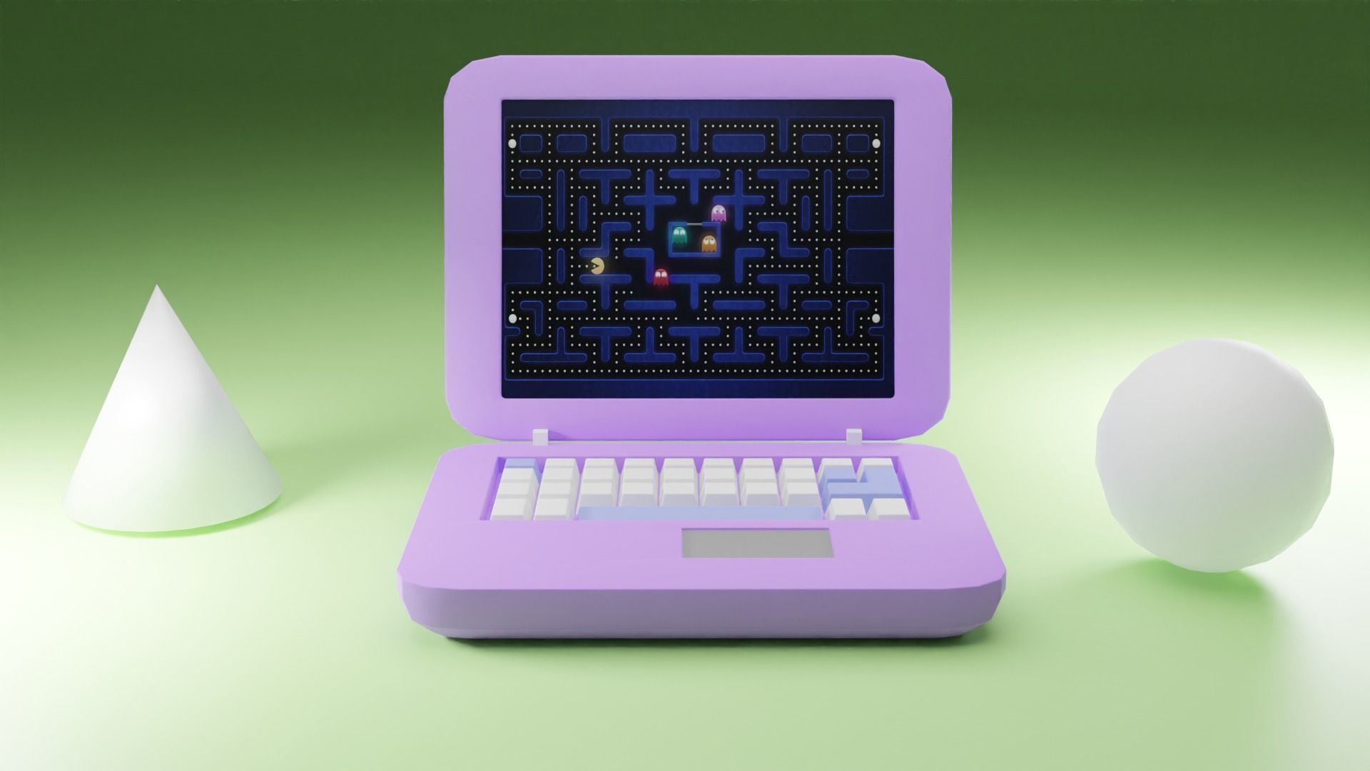 Low poly laptop Free low-poly 3D model_2