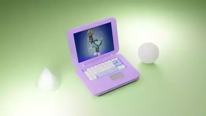 Low poly laptop Free low-poly 3D model
