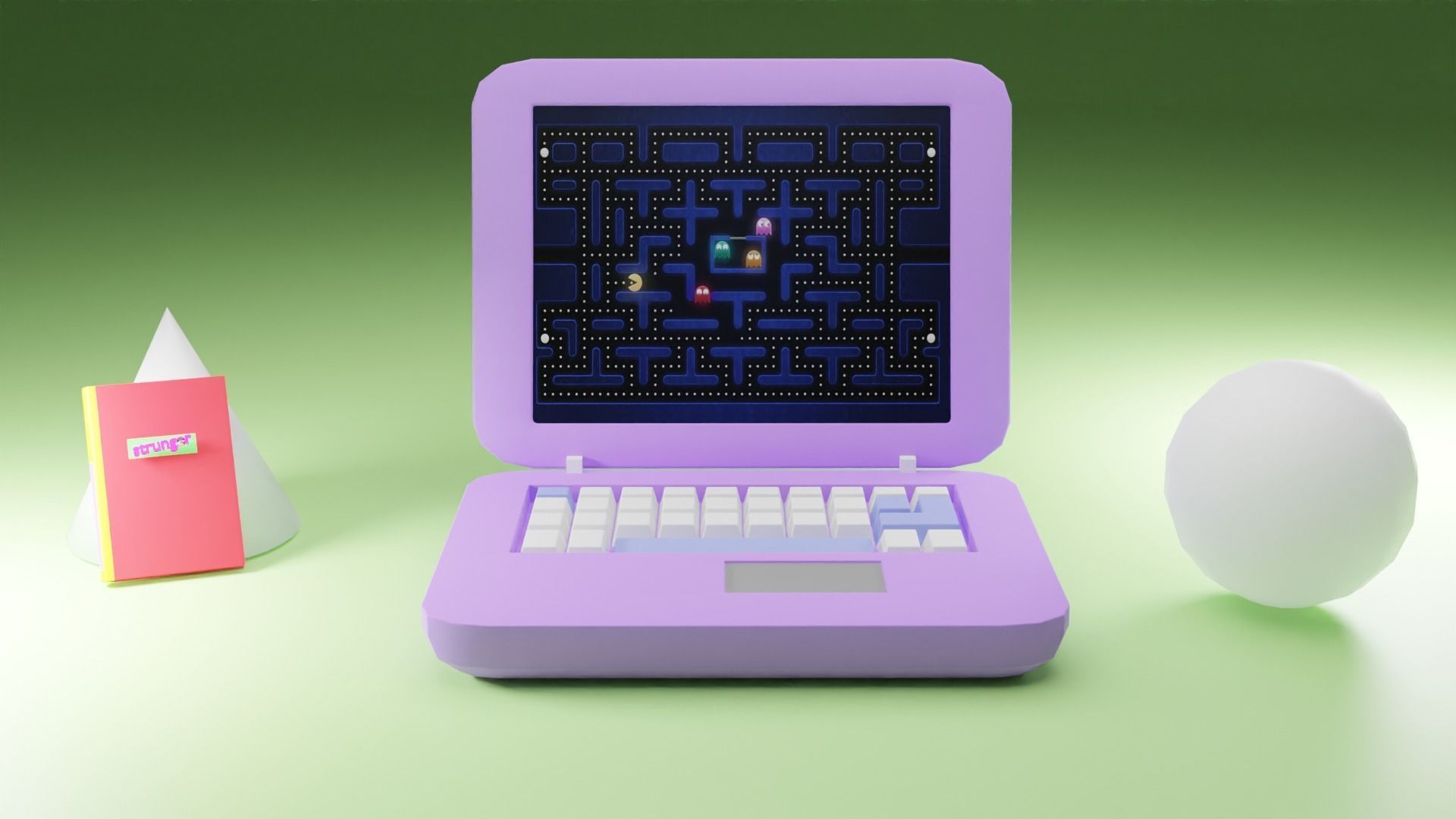 Low poly laptop Free low-poly 3D model_3