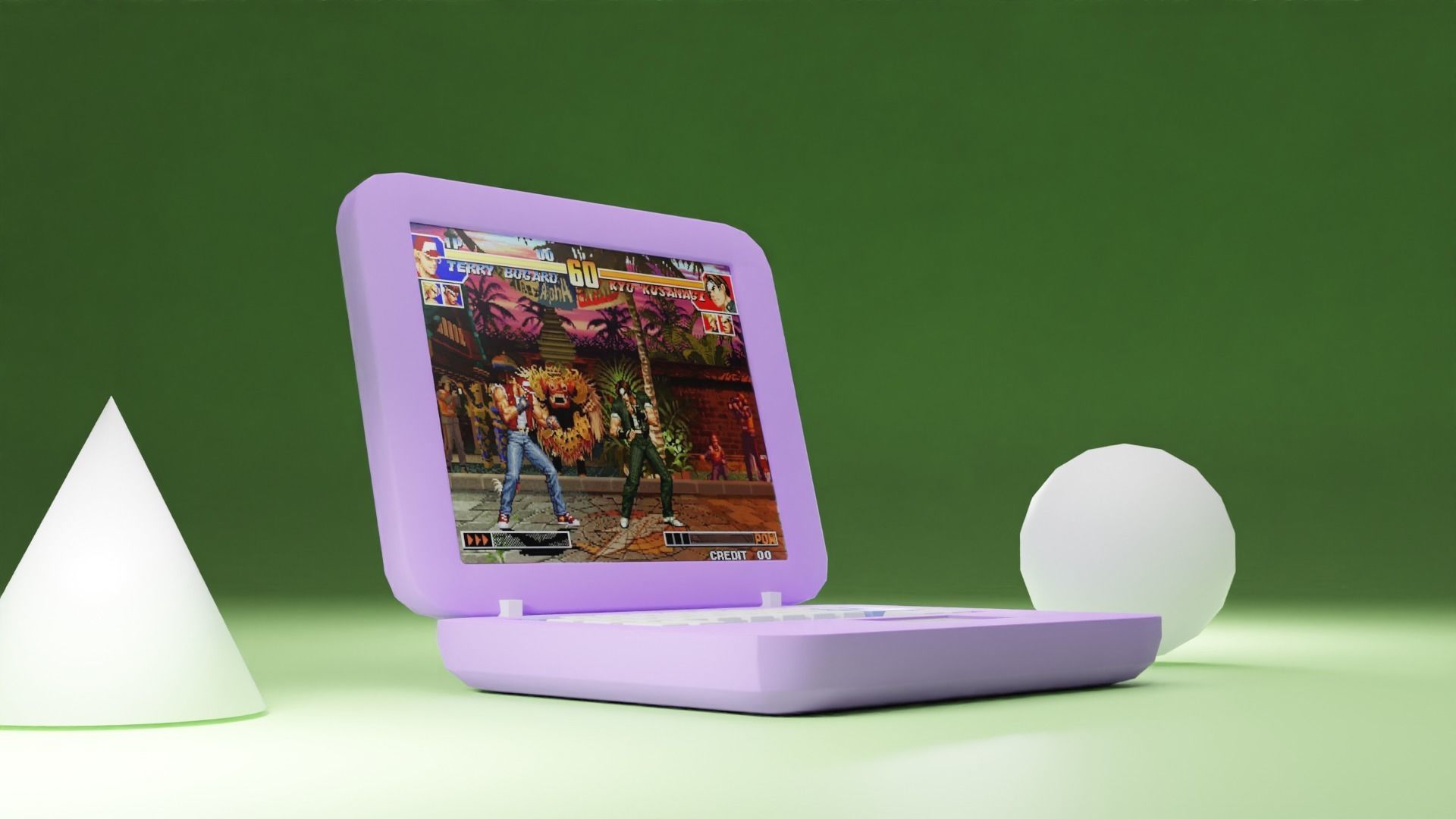 Low poly laptop Free low-poly 3D model_4