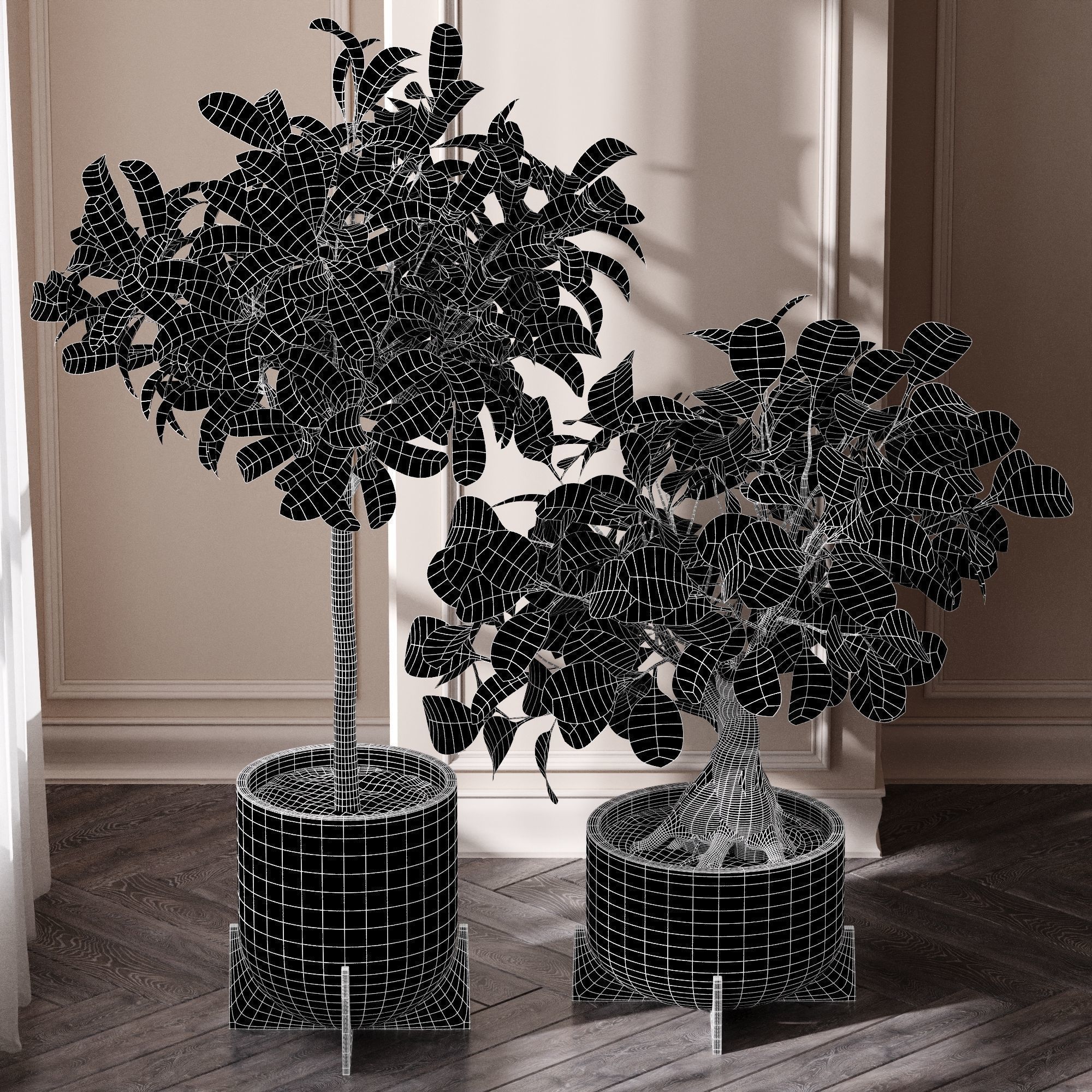 29 Different SETS Of Pot plants Flowers SET VOL06 3D Model Collection_89