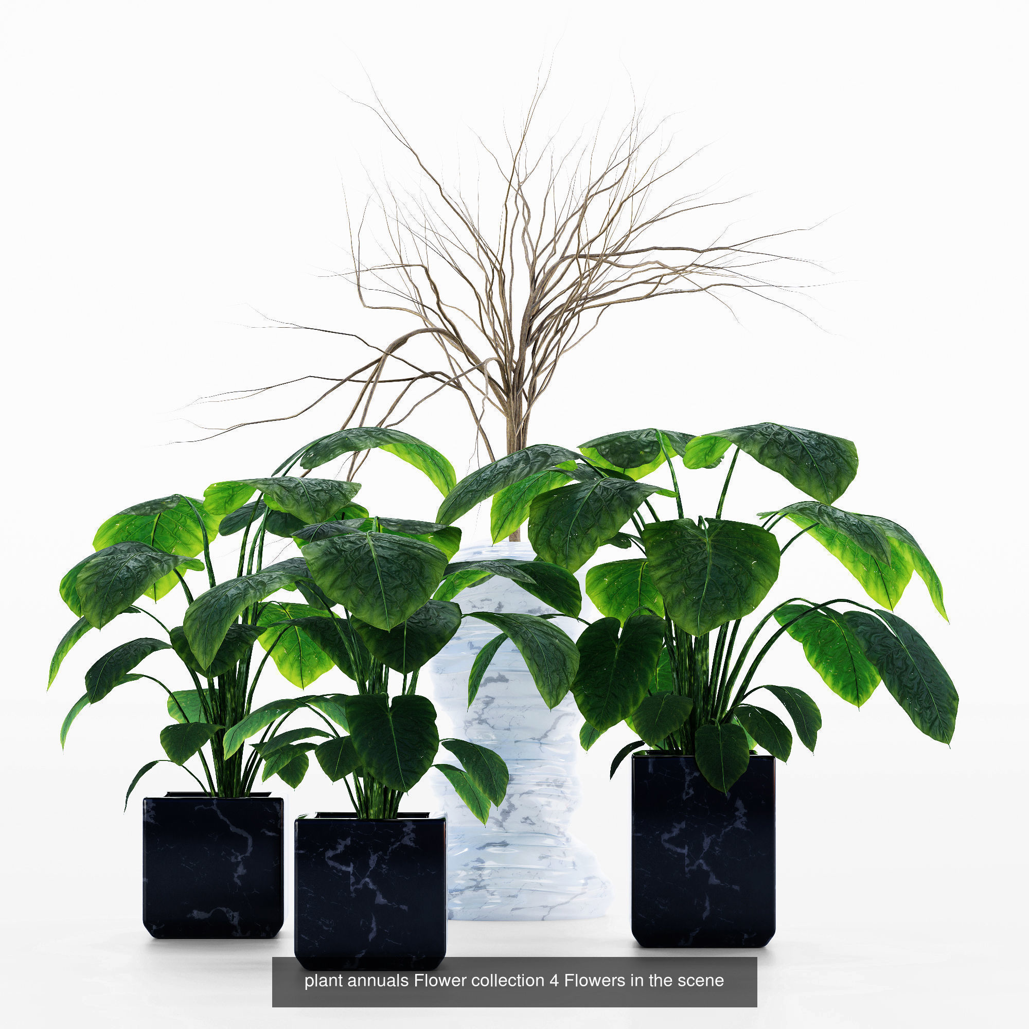 29 Different SETS Of Pot plants Flowers SET VOL06 3D Model Collection_6