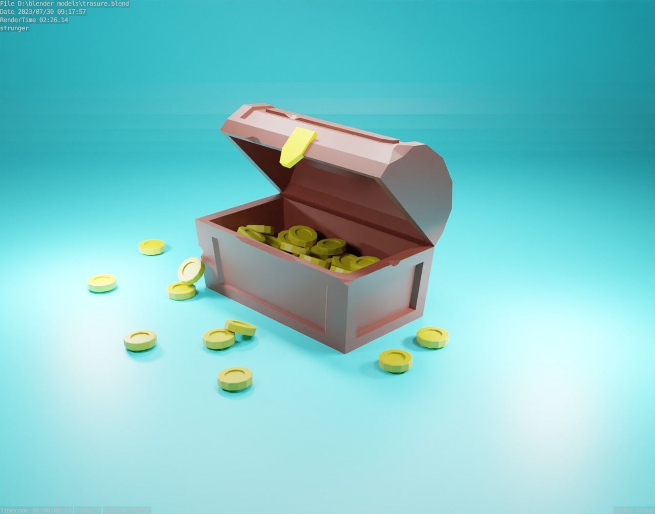 Treasure chest  Free low-poly 3D model_1