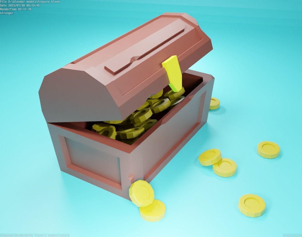 Treasure chest  Free low-poly 3D model_2
