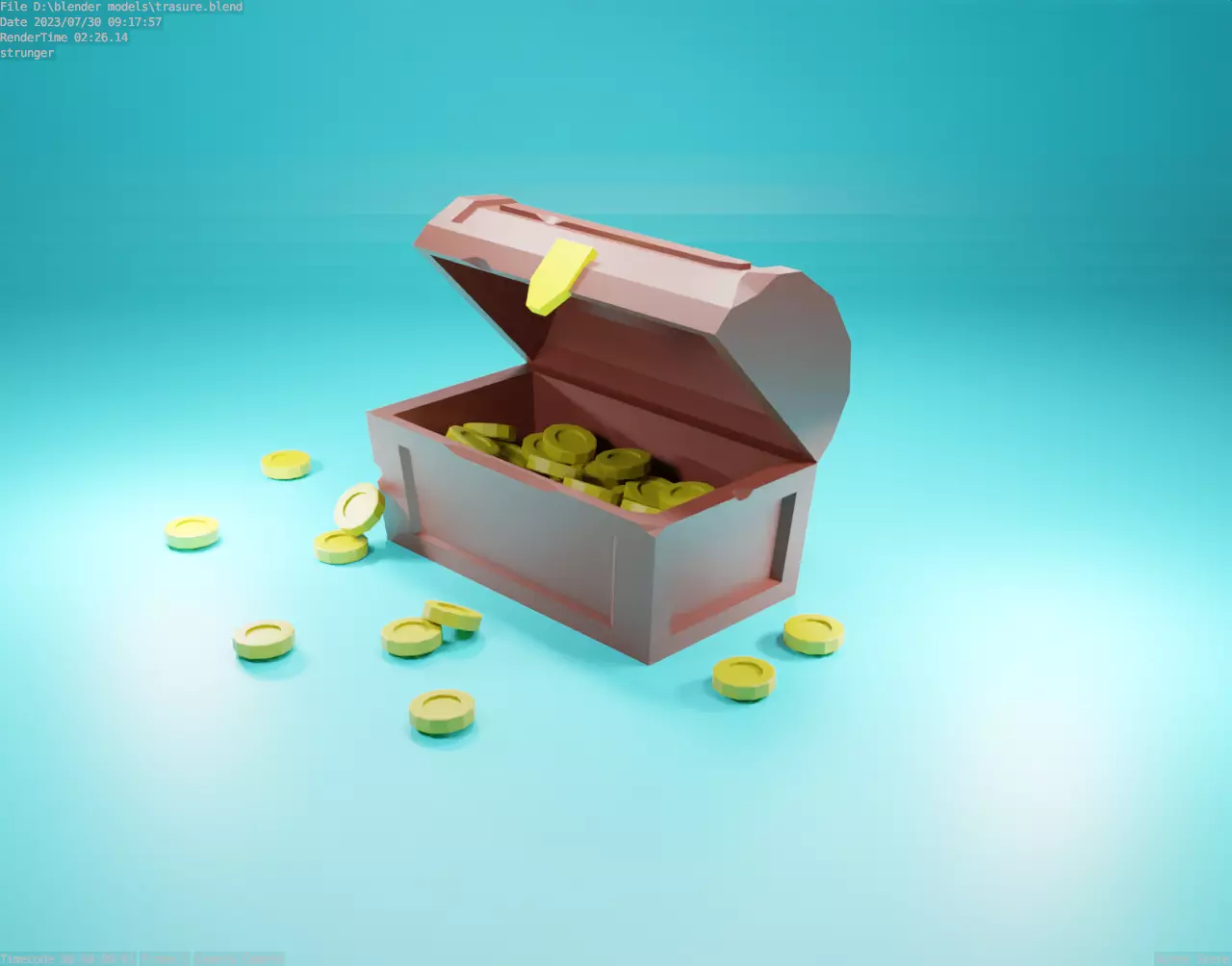 Treasure chest  Free low-poly 3D model_0