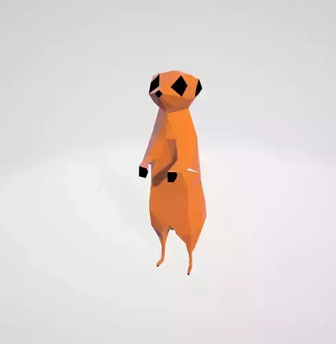 meerkat 3d lowpoly