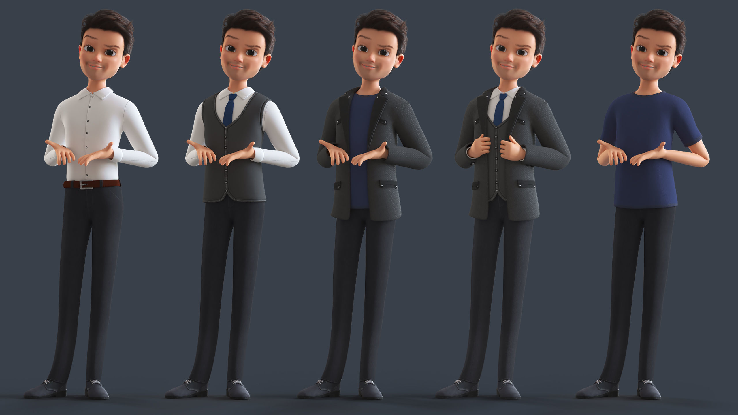 CARTOON FATHER 3 - RIGGED MAN - Blender Verison 3D model_7