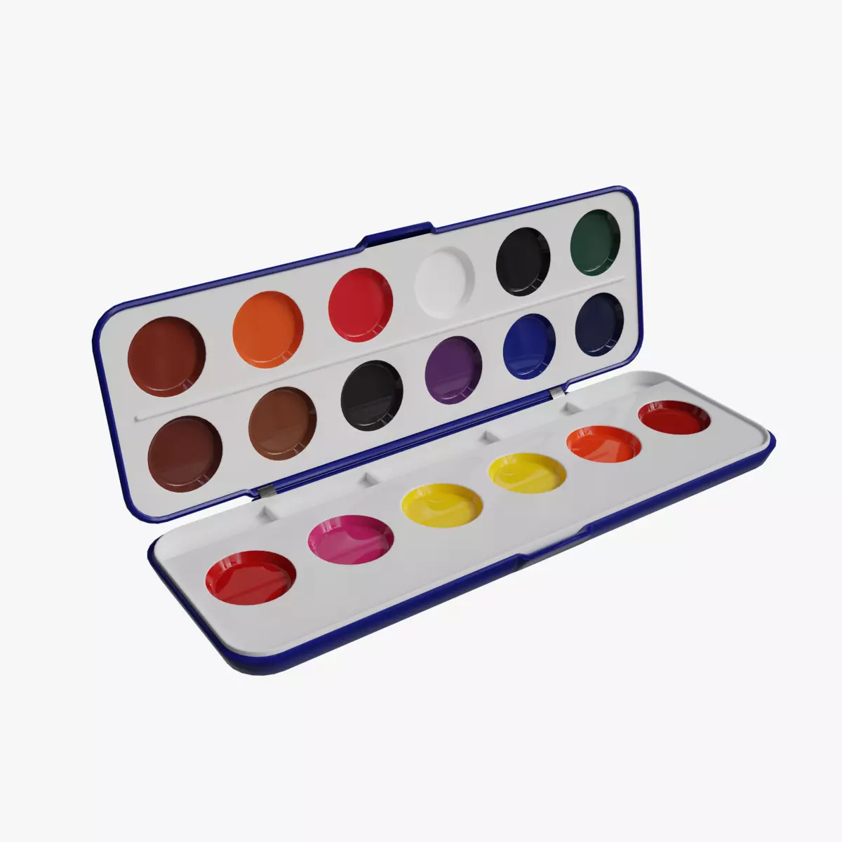 Watercolor Paint Set Free low-poly 3D model