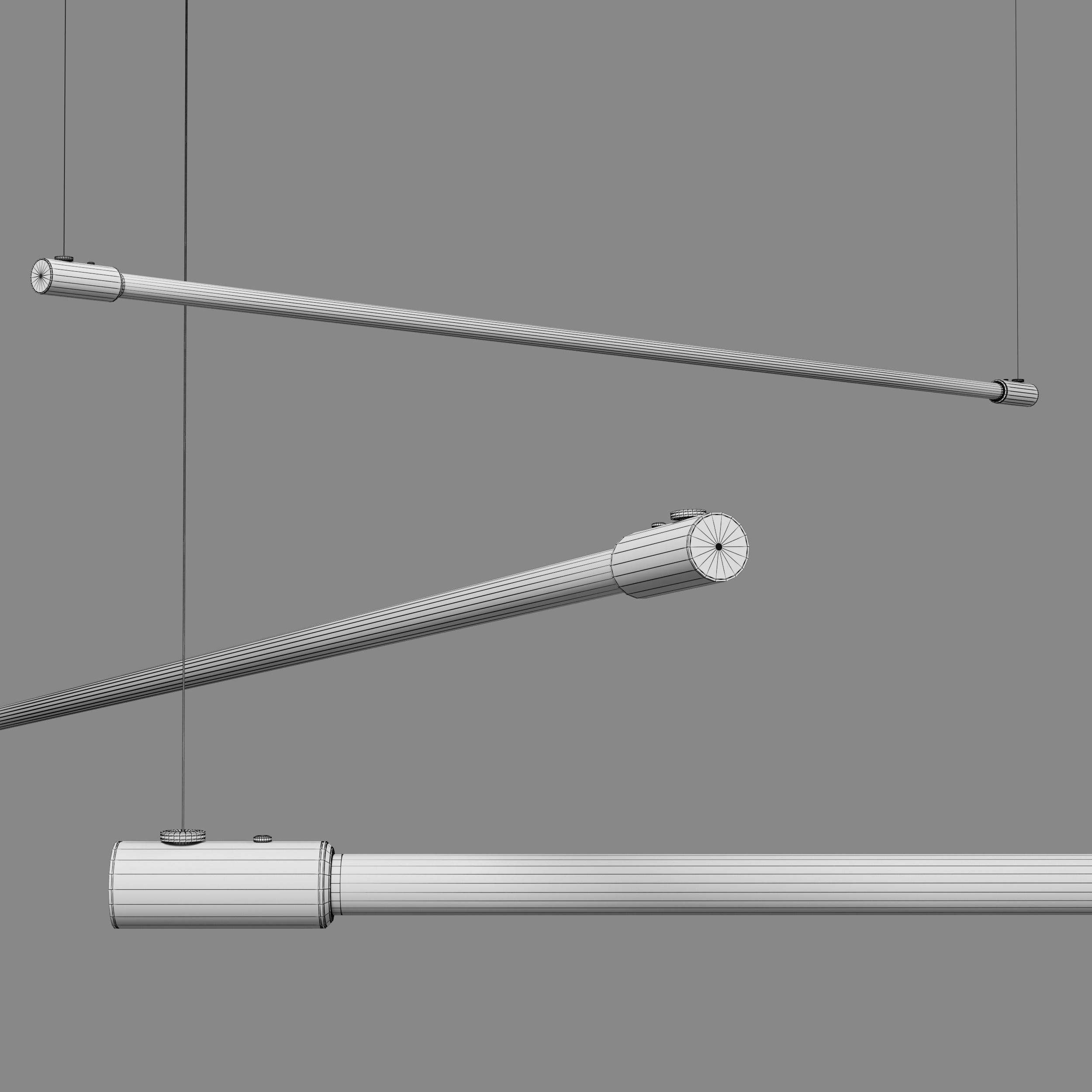 Linear LED Pendant Lamp Low-poly 3D model_3
